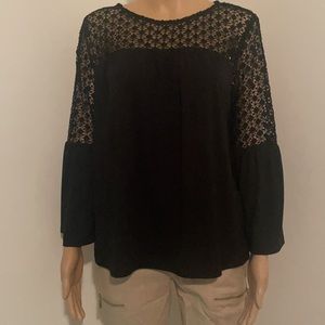 Lacy Bell-Sleeve top